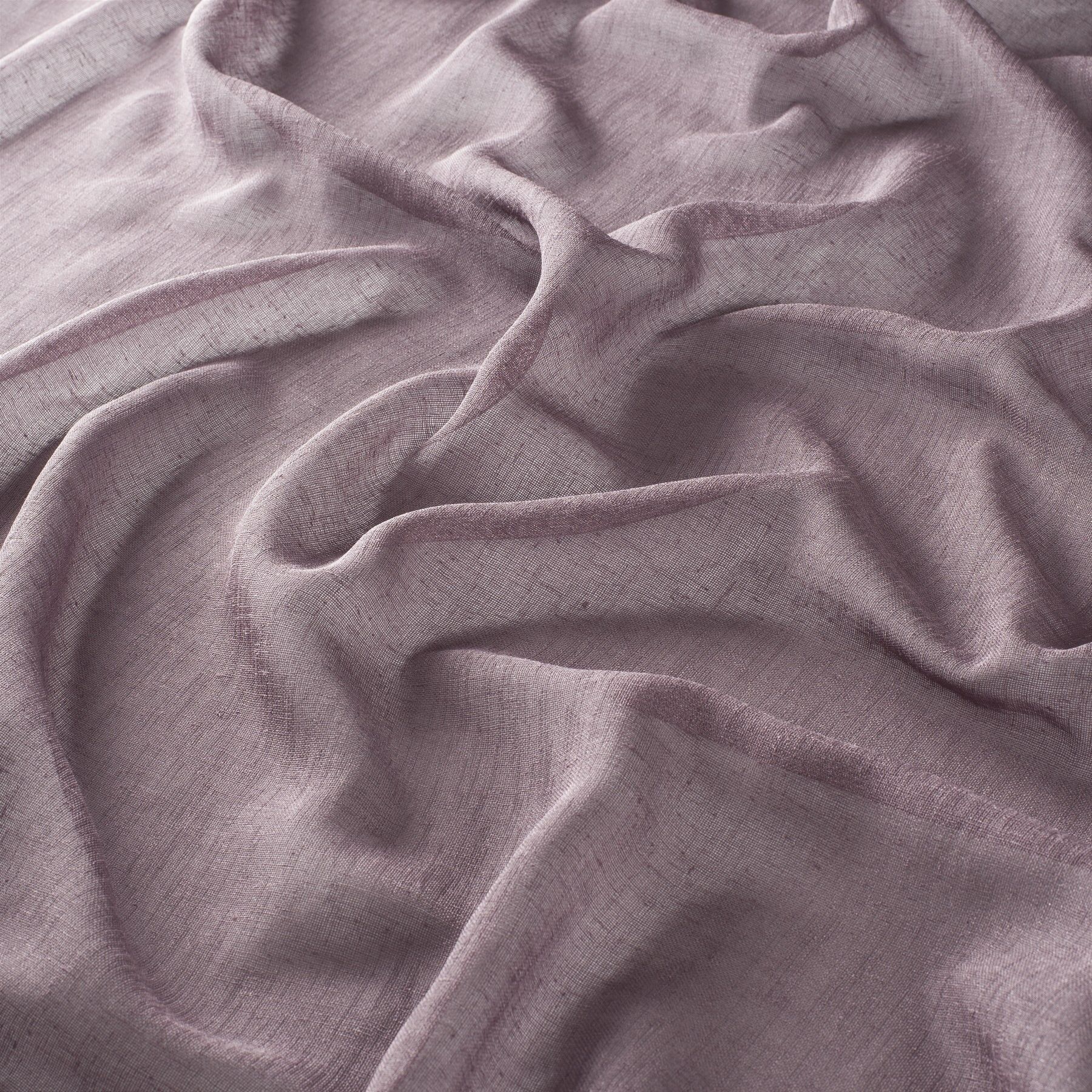 Ca1380 082 Italienischer Gardinenstoff Meterware Leinenoptik Halbtransparent Lila