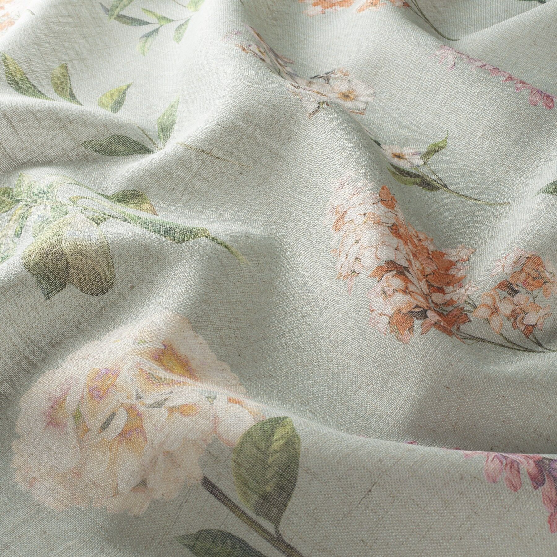 8 1888 081 Florentina Jab Vorhangstoff Meterware Mit Blumenmuster Gruen Orange