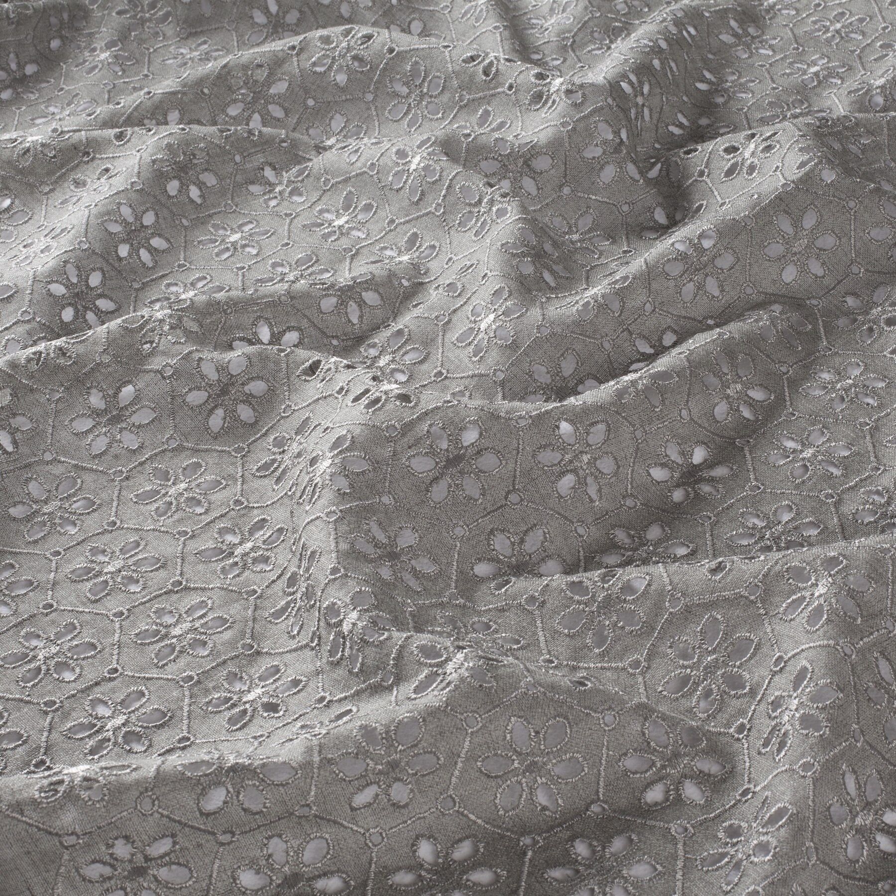 9 6029 091 Val Disere Jab Vorhangstoff Meterware Mit Blumenmuster Grau