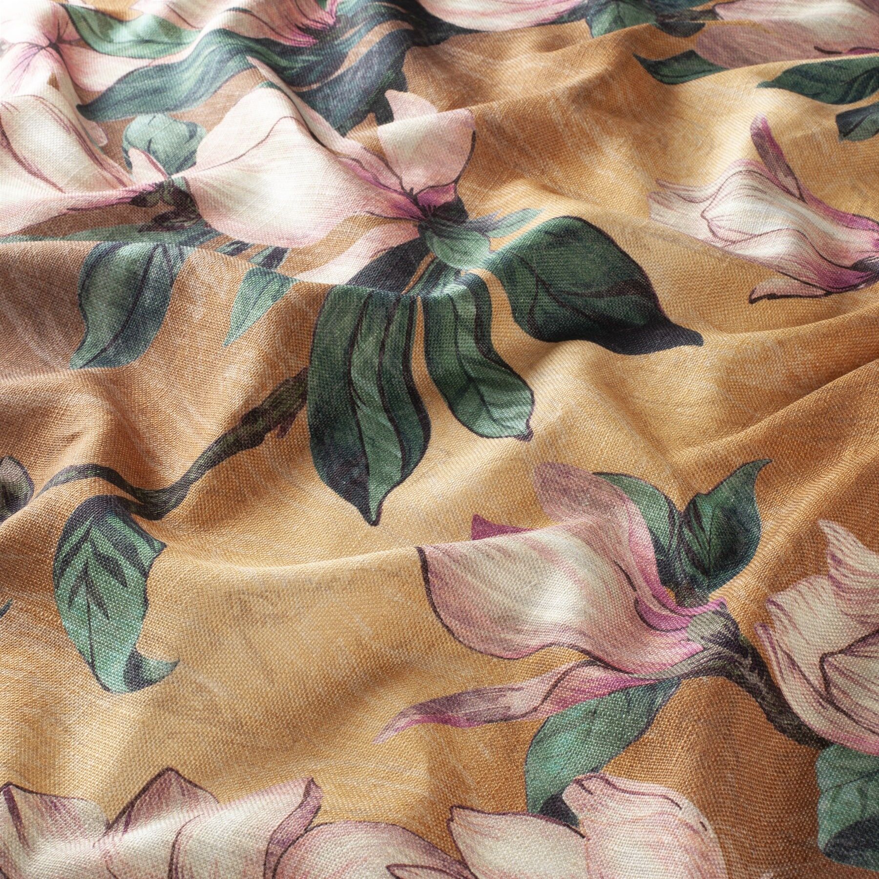 Ca1692 020 Timeless Beauty Jab Vorhangstoff Meterware Mit Blumenmuster Gelb Rosa