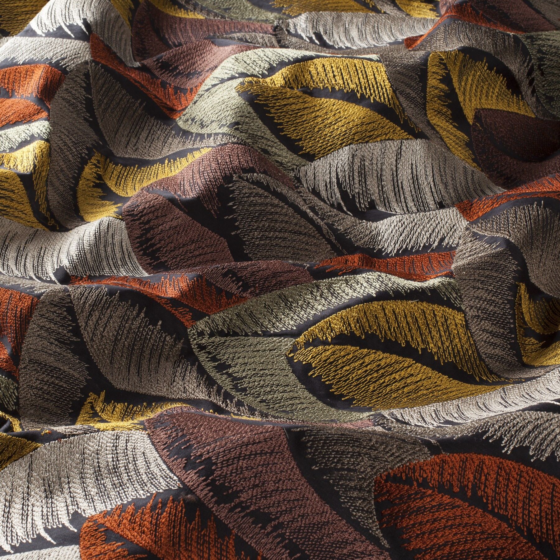 Ca1694 060 Magic Moments Jab Vorhangstoff Meterware Gemustert Orange Gelb Grau