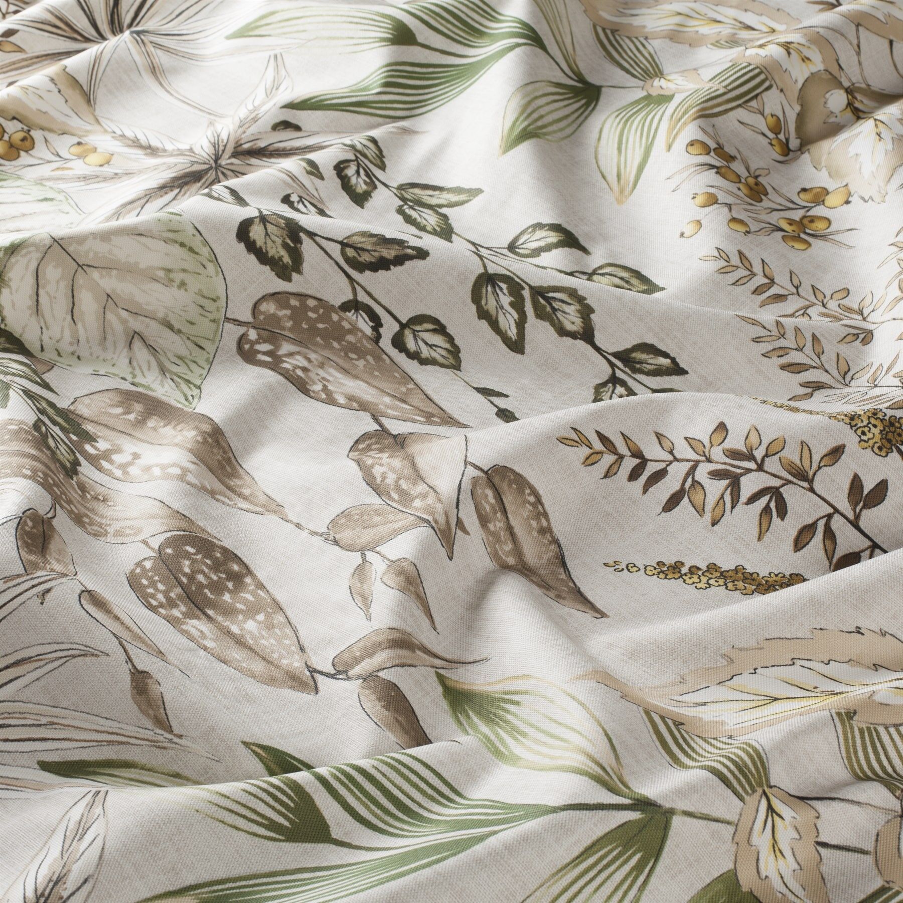 Gs1006 070 Avignon Jab Vorhangstoff Meterware Mit Blumenmuster Beige Braun