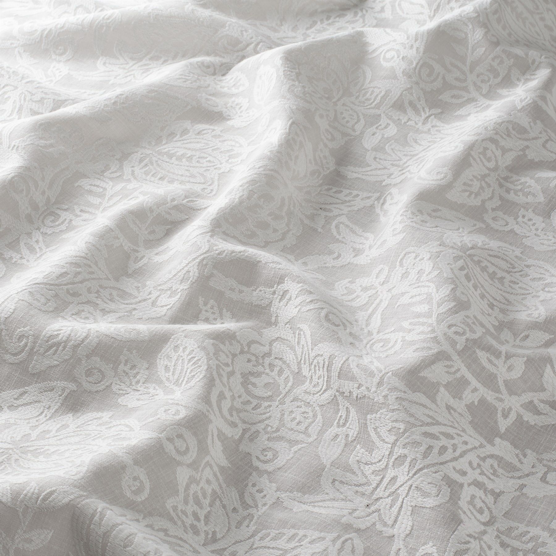 Ja7074 091 Rosalia Jab Vorhangstoff Meterware Gemustert Grau Weiss