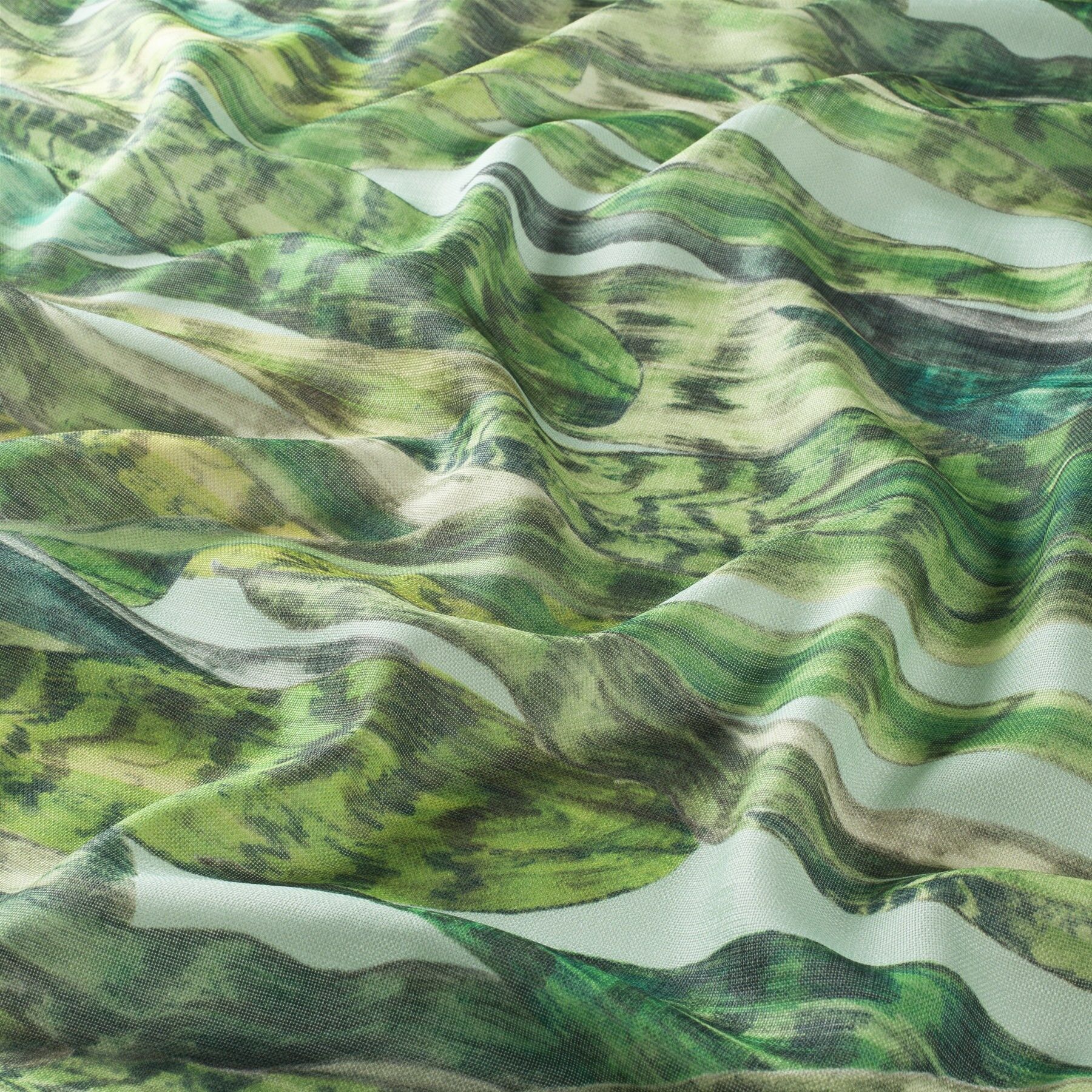 Ja8039 030 Tropical Secrets Jab Vorhangstoff Meterware Gemustert Grau Gruen