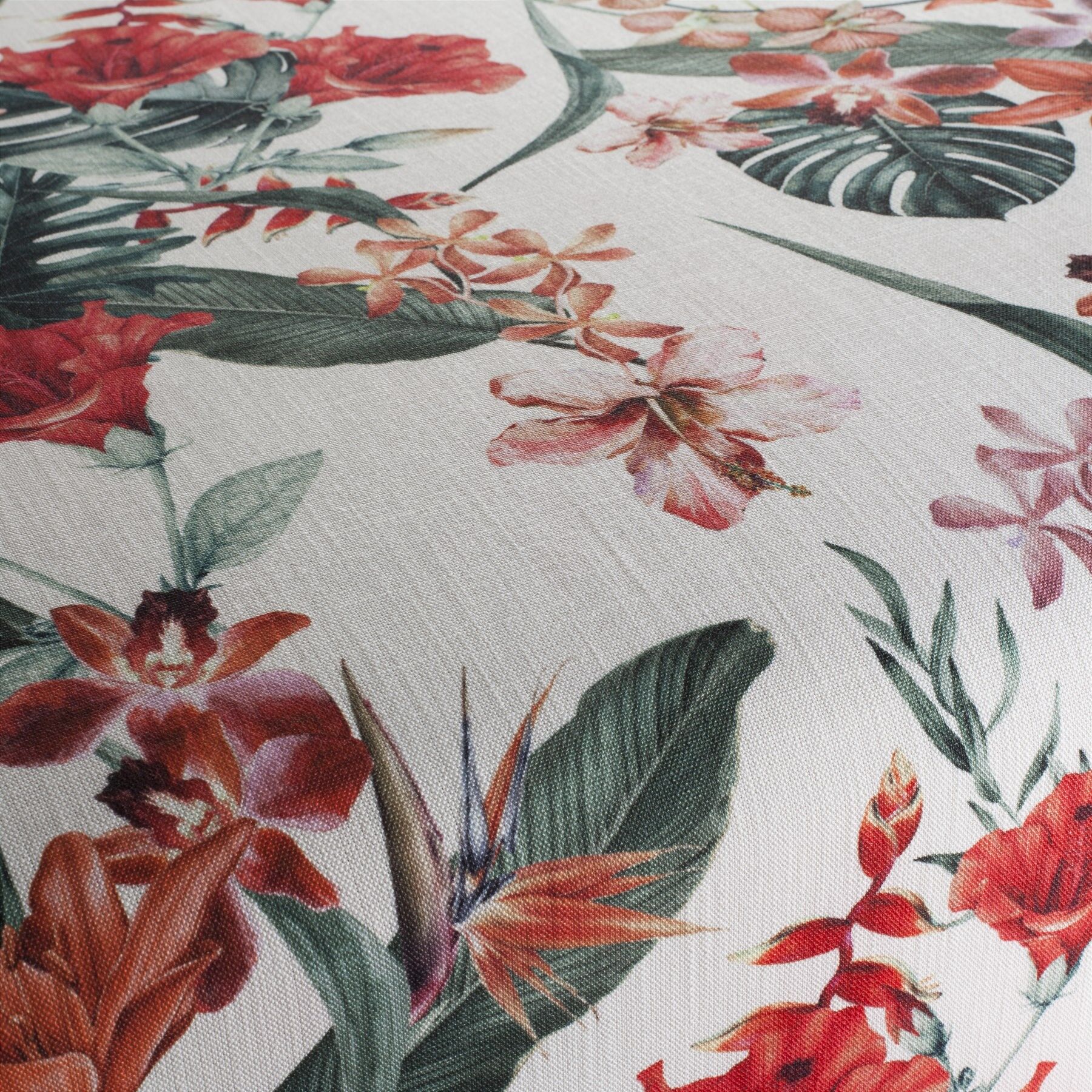 Ja8055 060 Fiorina Jab Vorhangstoff Meterware Mit Blumenmuster Rot