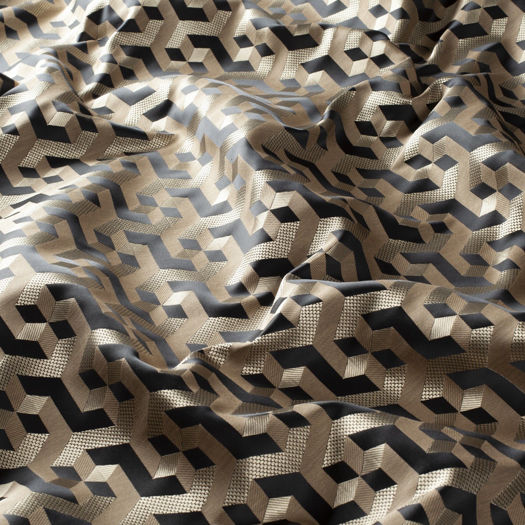 9 7921 020 Malachit Jab Vorhangstoff Meterware Gemustert Braun