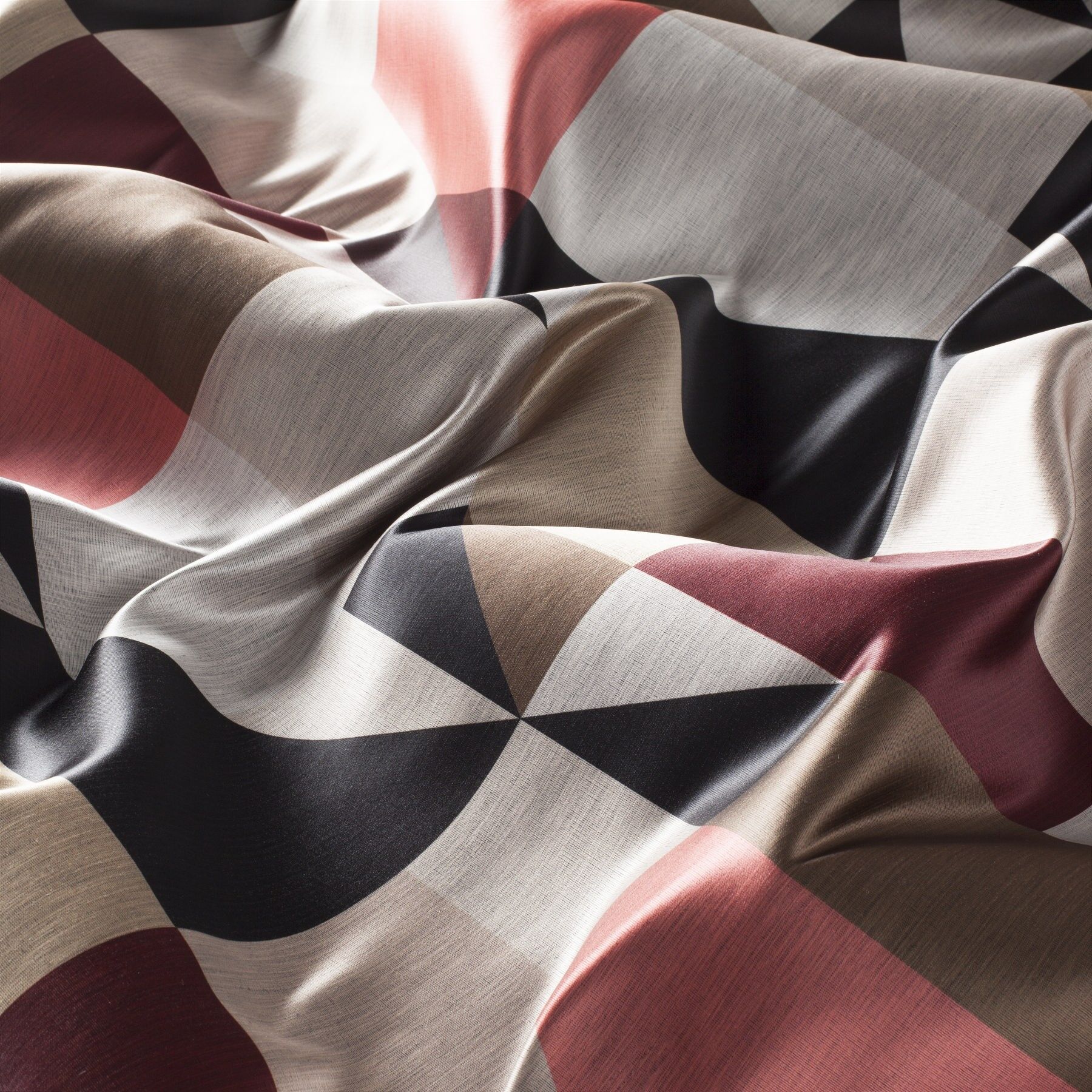 Ca1468 060 Mondano Jab Vorhangstoff Meterware Gemustert Rot