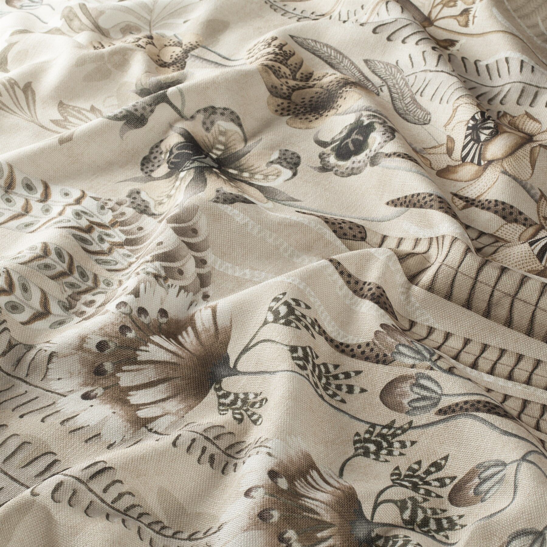 Ch3247 070 Ritual Spirit Jab Vorhangstoff Meterware Gemustert Beige Braun