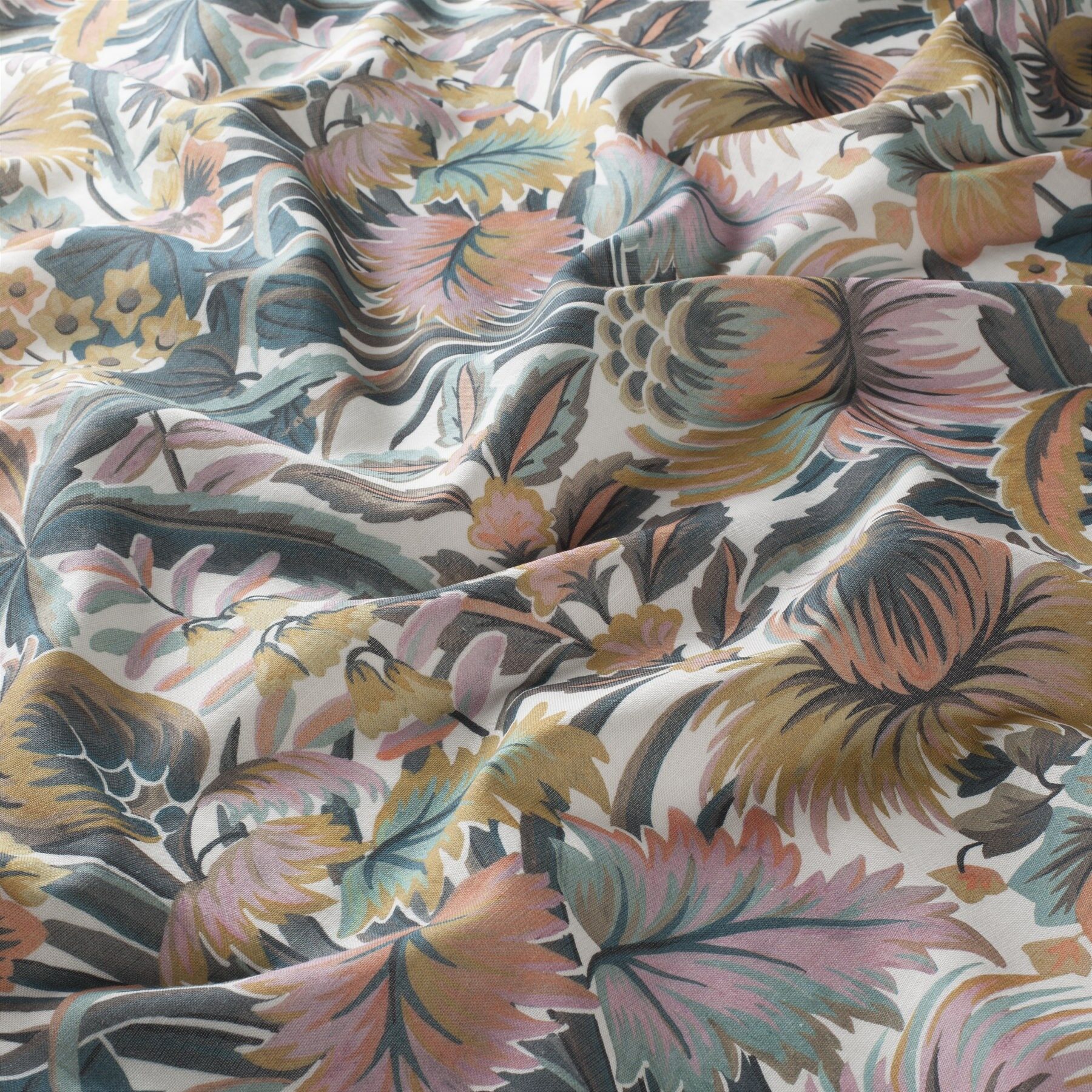 Ja8062 080 Exotico Jab Vorhangstoff Meterware Gemustert Rosa Gruen