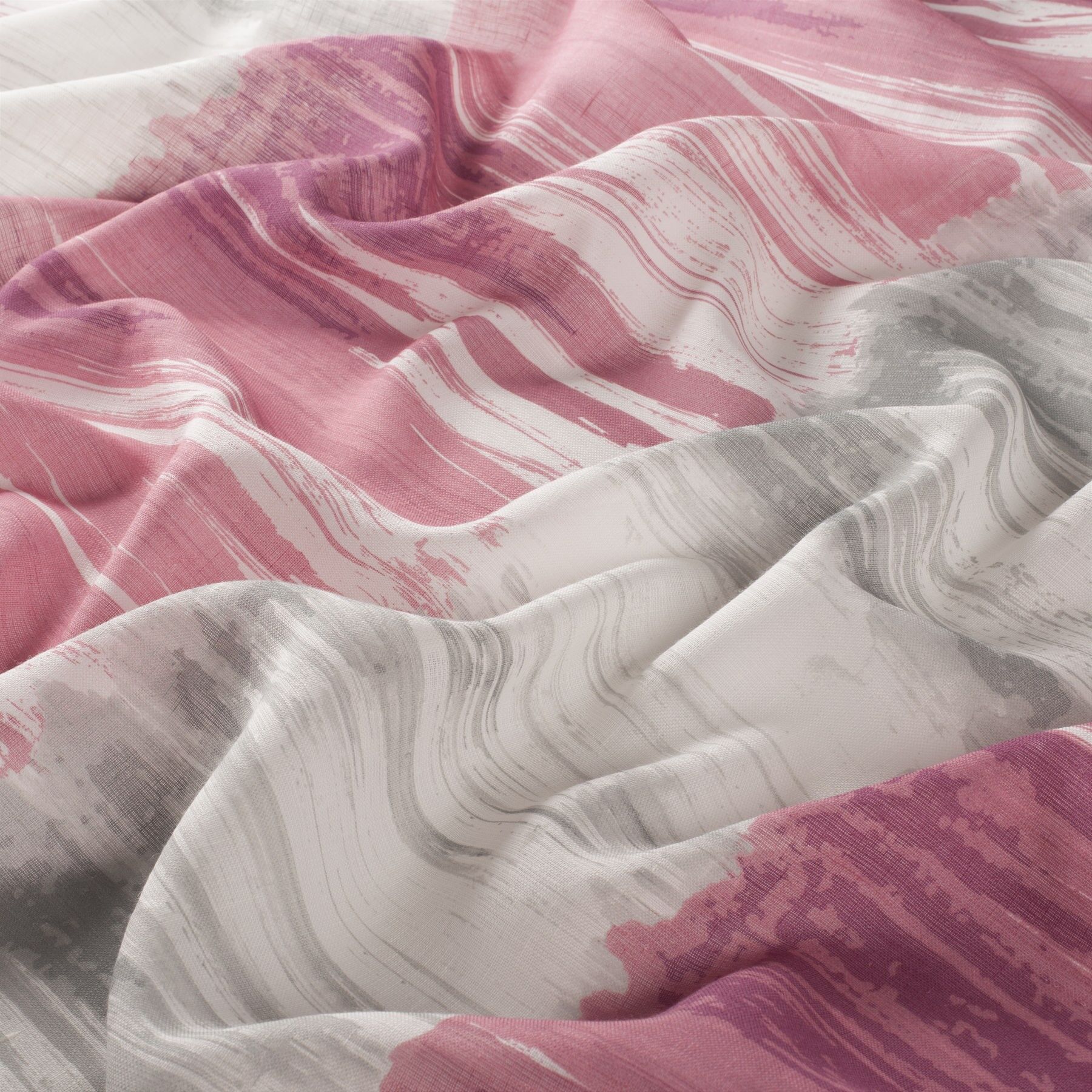 1 8922 060 Up And Down Jab Vorhangstoff Meterware Gemustert Rosa Grau