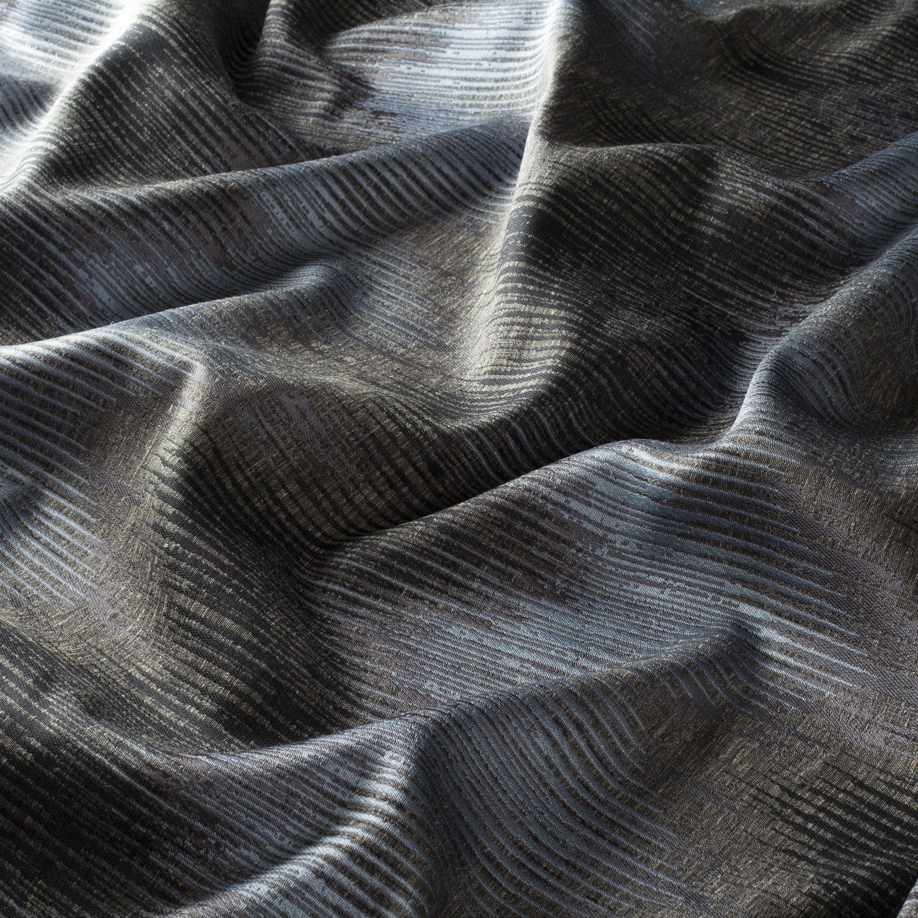 9 7875 050 Cavo Jab Vorhangstoff Meterware Gemustert Blau Schwarz