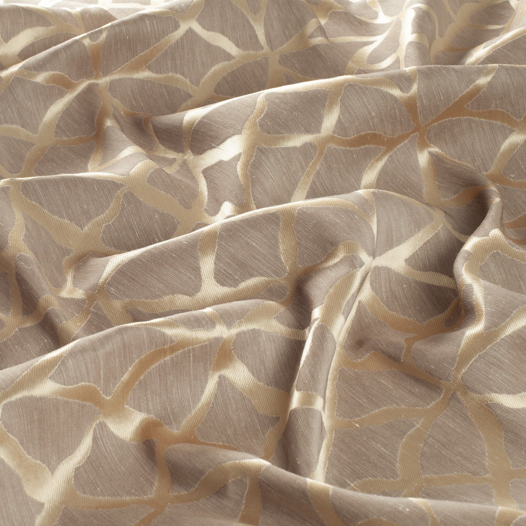 8 1869 020 Verdi Jab Vorhangstoff Meterware Gemustert Braun