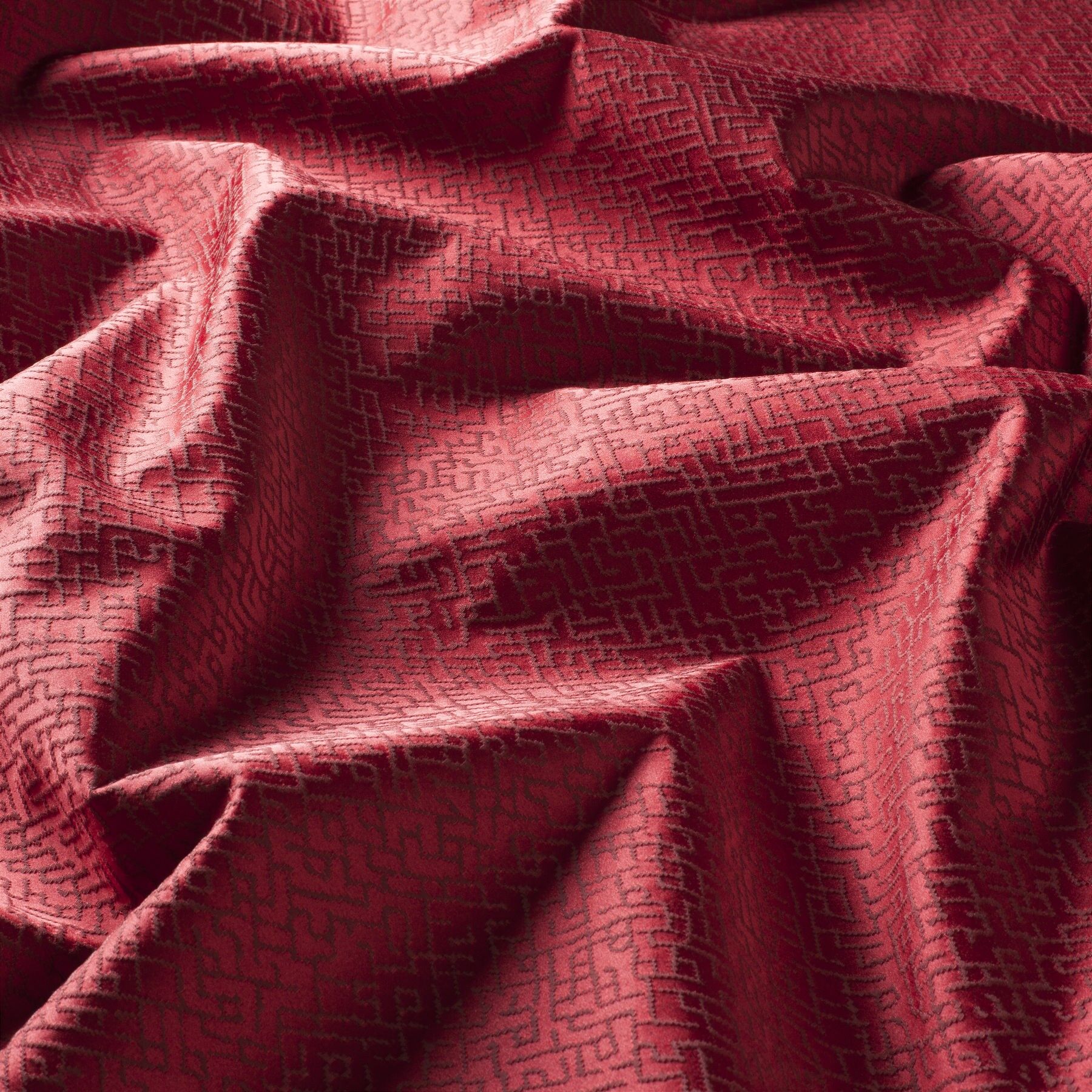 9 7797 010 Nador Jab Vorhangstoff Meterware Gemustert Rot