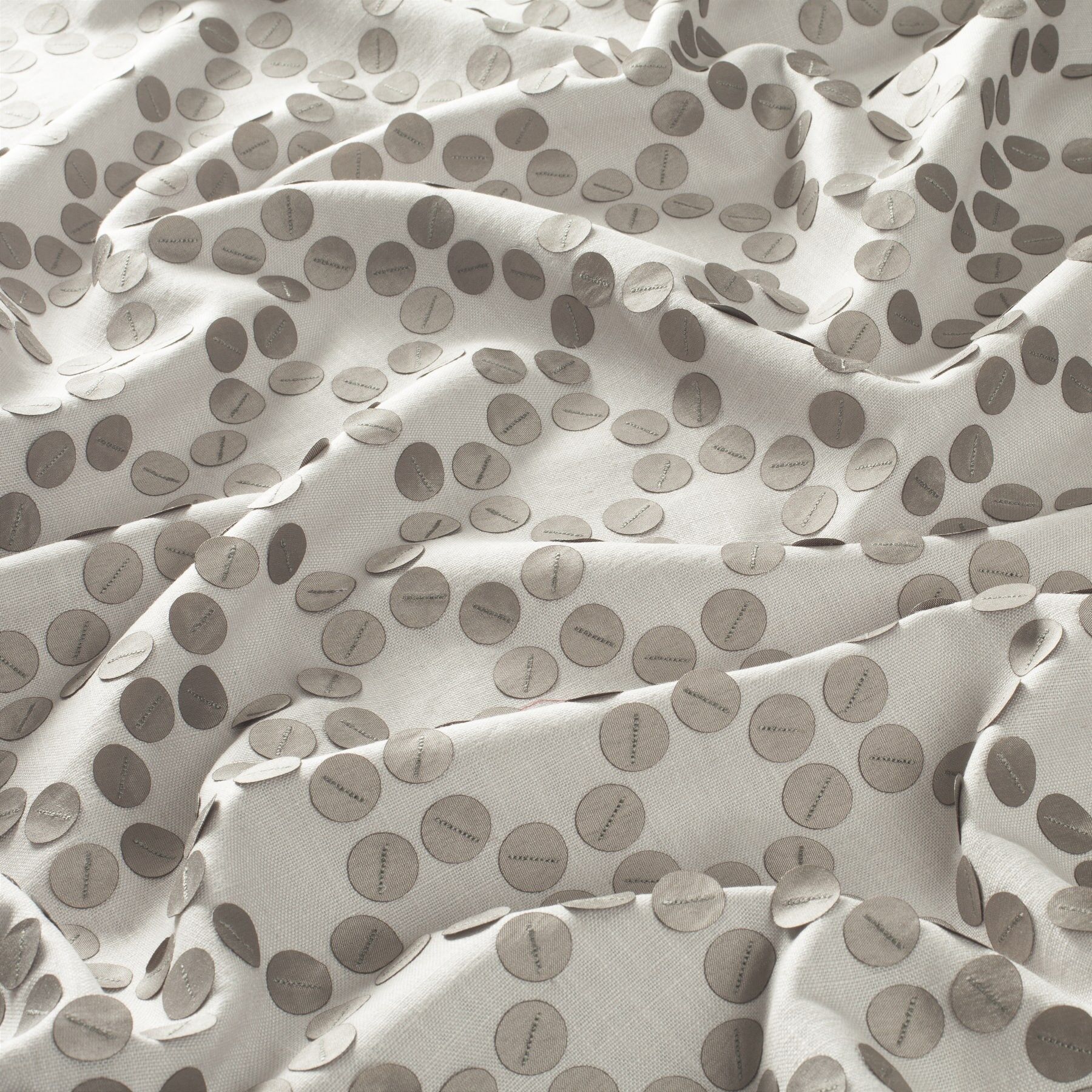 9 7841 092 Nicely Jab Vorhangstoff Meterware Gemustert Beige Grau