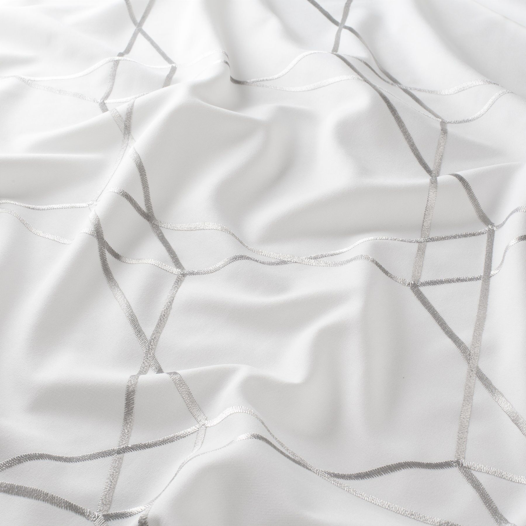 Gs1004 091 Royal Jab Vorhangstoff Meterware Gemustert Weiss