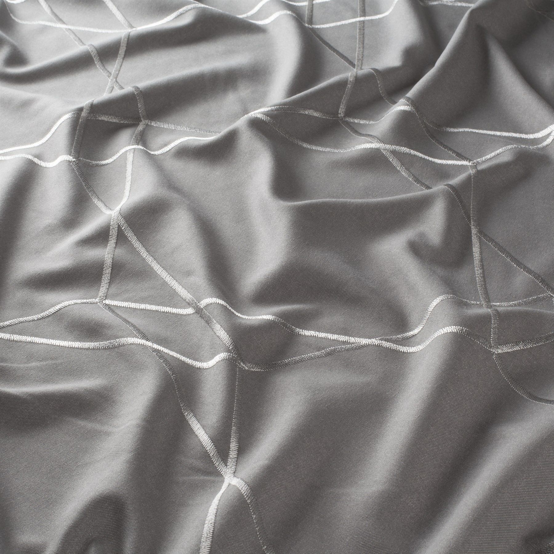 Gs1004 092 Royal Jab Vorhangstoff Meterware Gemustert Grau