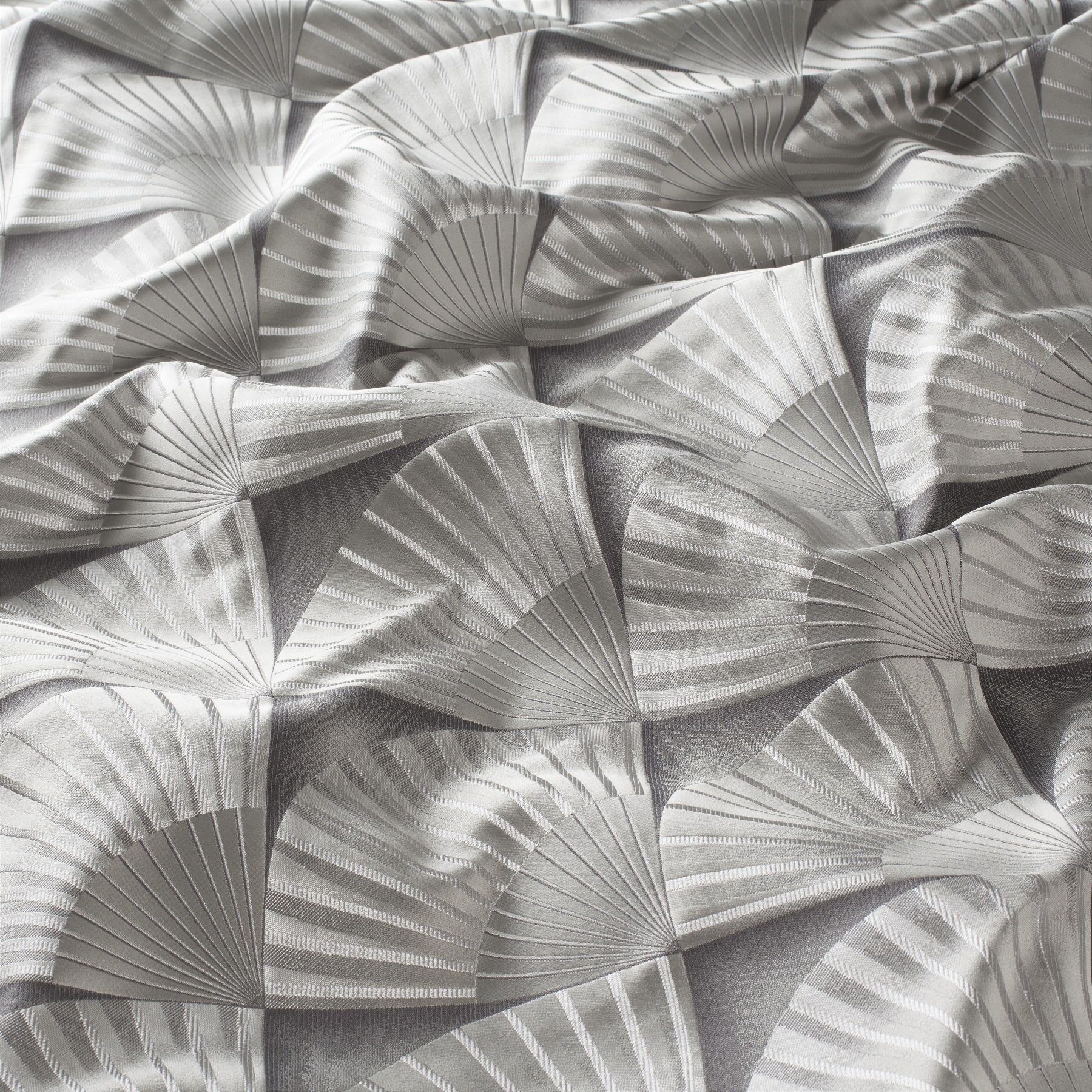 Ja7017 091 Otaru Jab Vorhangstoff Meterware Gemustert Grau