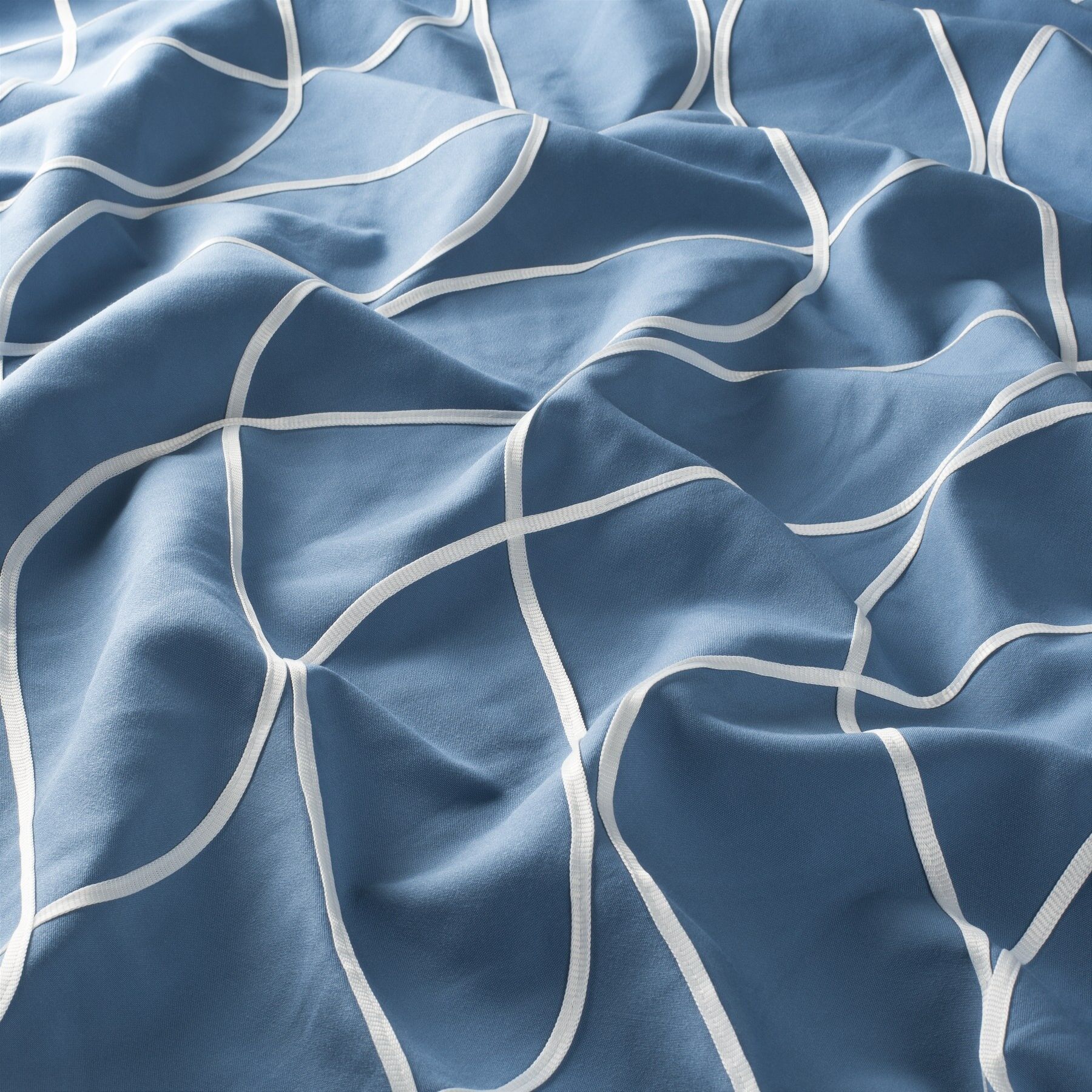 Ja7097 050 Bondy Jab Vorhangstoff Meterware Gemustert Blau