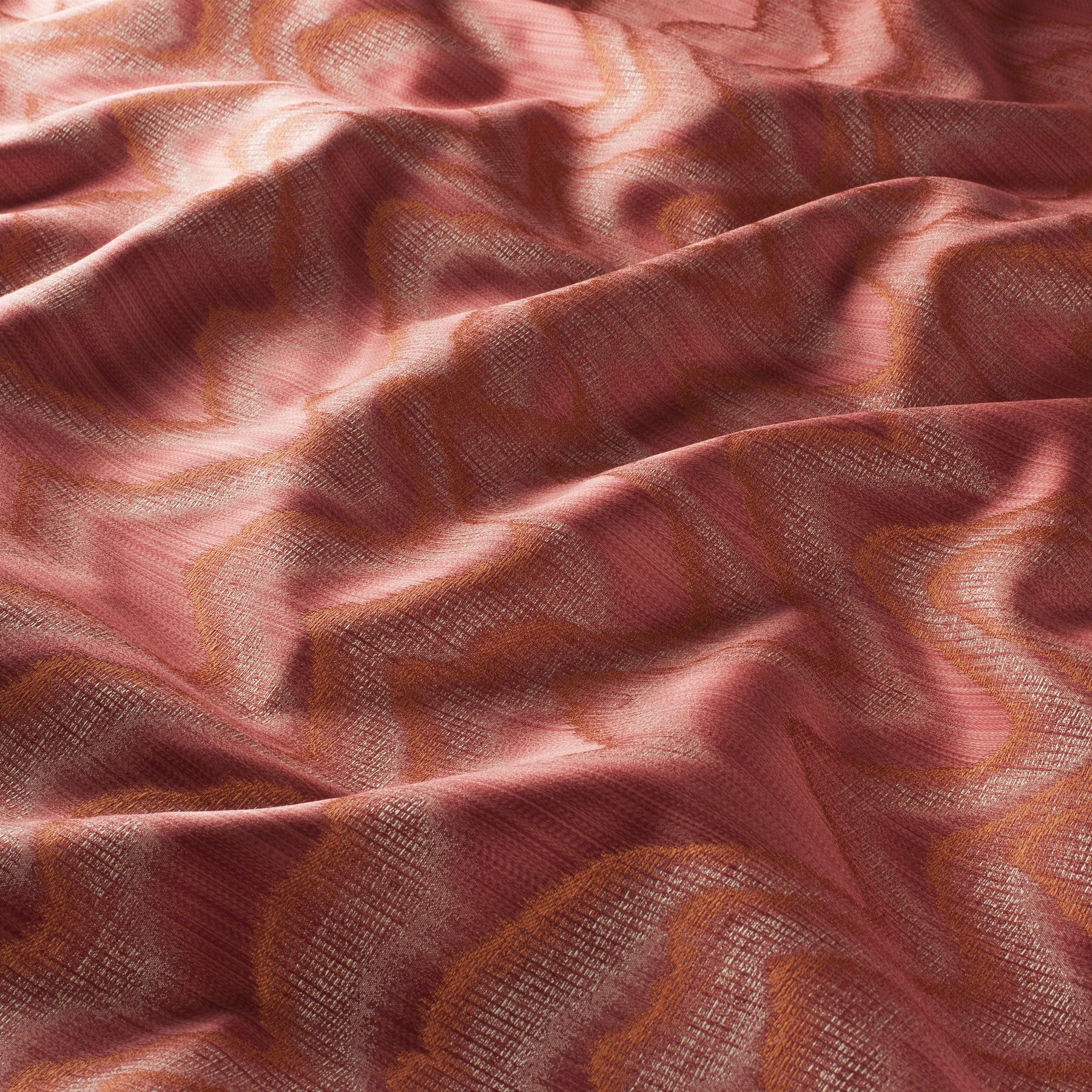 Ja7109 010 Montagna Jab Vorhangstoff Meterware Gemustert Rot