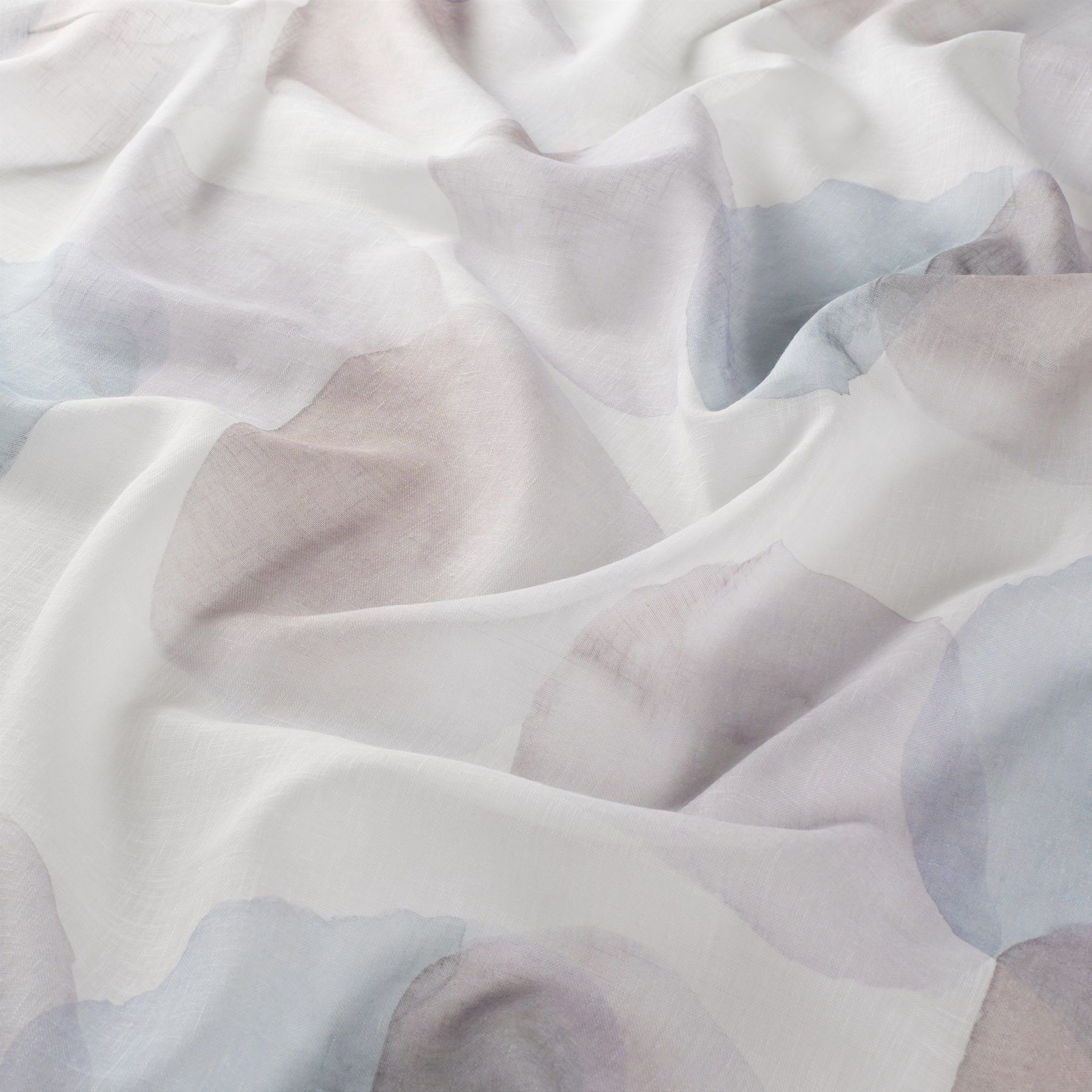 Ja8075 080 Watercolour Jab Vorhangstoff Meterware Gemustert Weiss Blau Rot