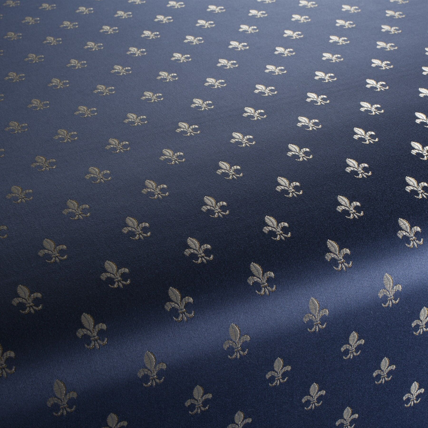 Ja2021 051 Sainte Chapelle Franzoesische Moebelstoffe Stoffe Lilie Gemustert Blau