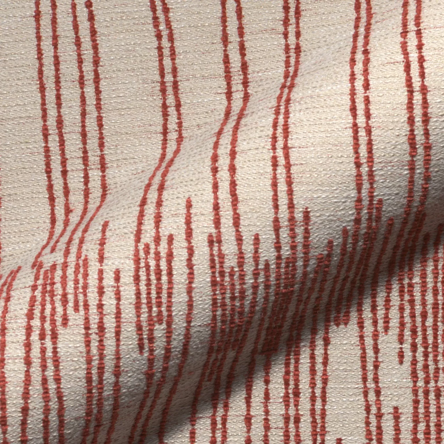 Mikado 901 Hoepke Q2 Square Moebelstoff Gemustert Beige Rot