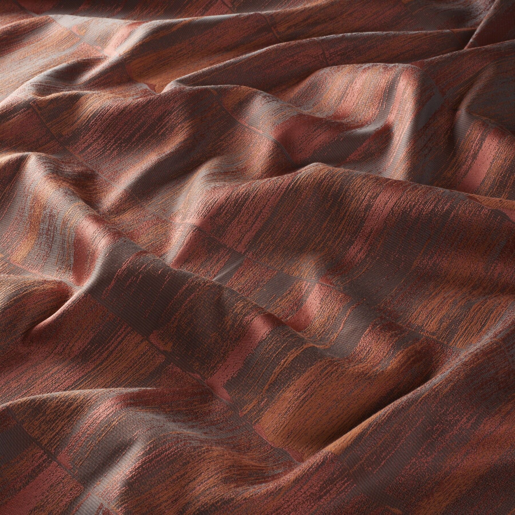 Ja7036 060 Lima Jab Anstoetz Moderner Vorhangstoff Meterware Gemustert Rot Orange Braun