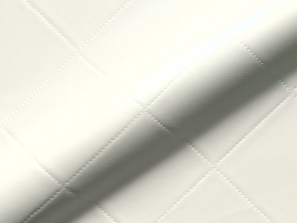 Granada 589 Meterware Kunstleder Gesteppt Weiss