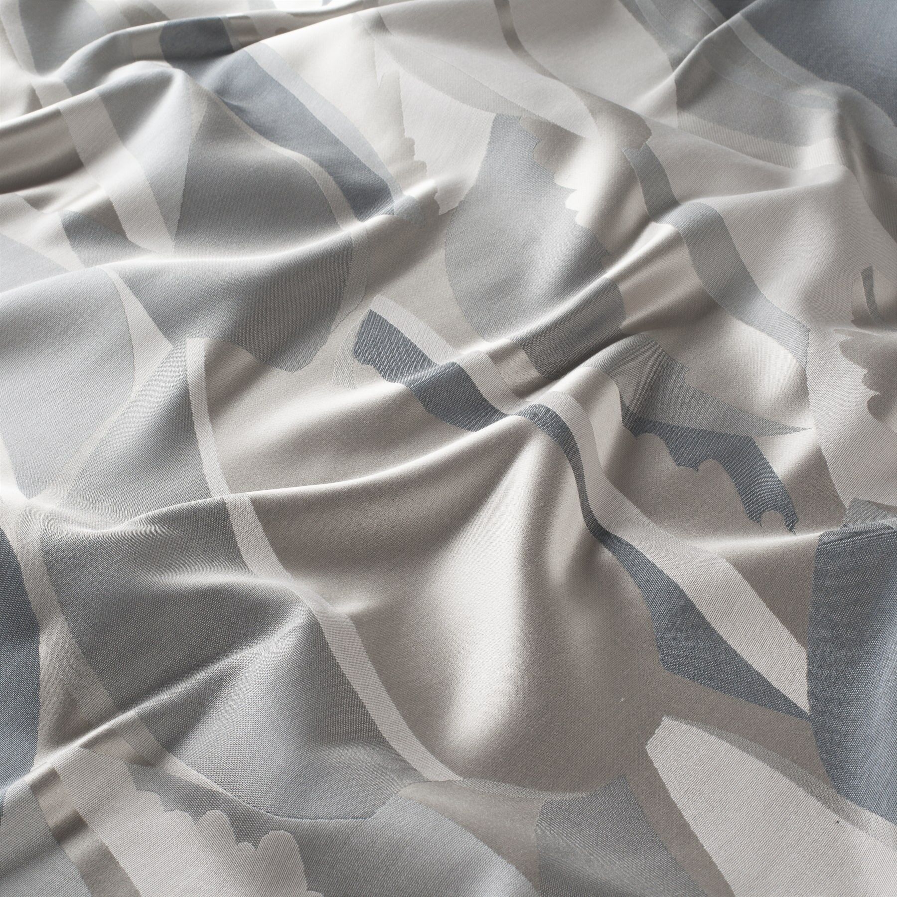 Ja7085 091 Bosco Jab Vorhangstoff Meterware Gemustert Blau Grau