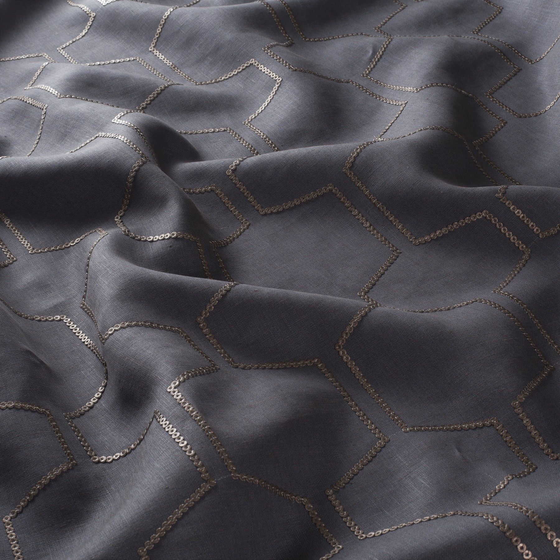 Ca1589 050 Cosmic Diamond Jab Vorhangstoff Meterware Gemustert Blau