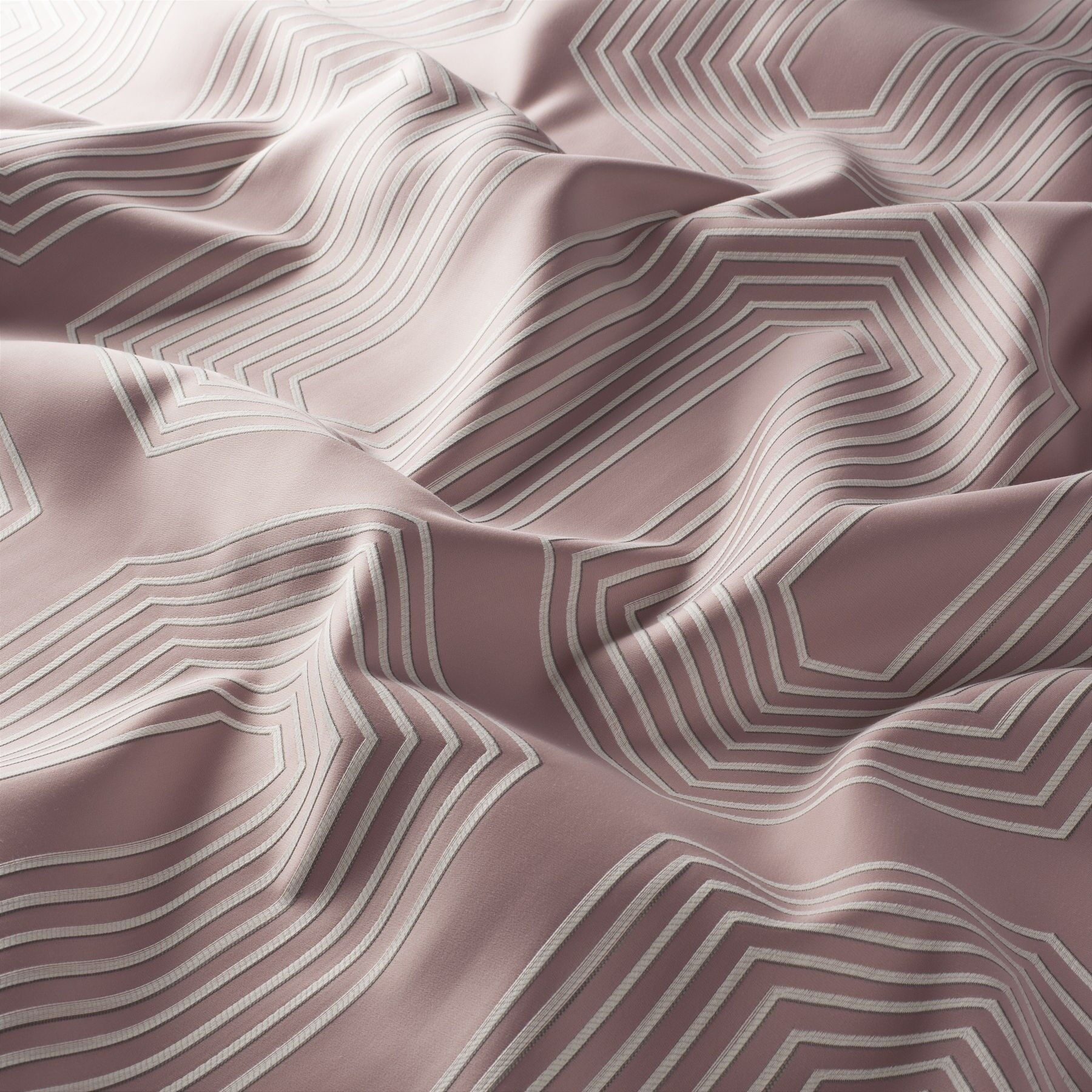 Ja7122 061 Adrian Jab Vorhangstoff Meterware Gemustert Rosa