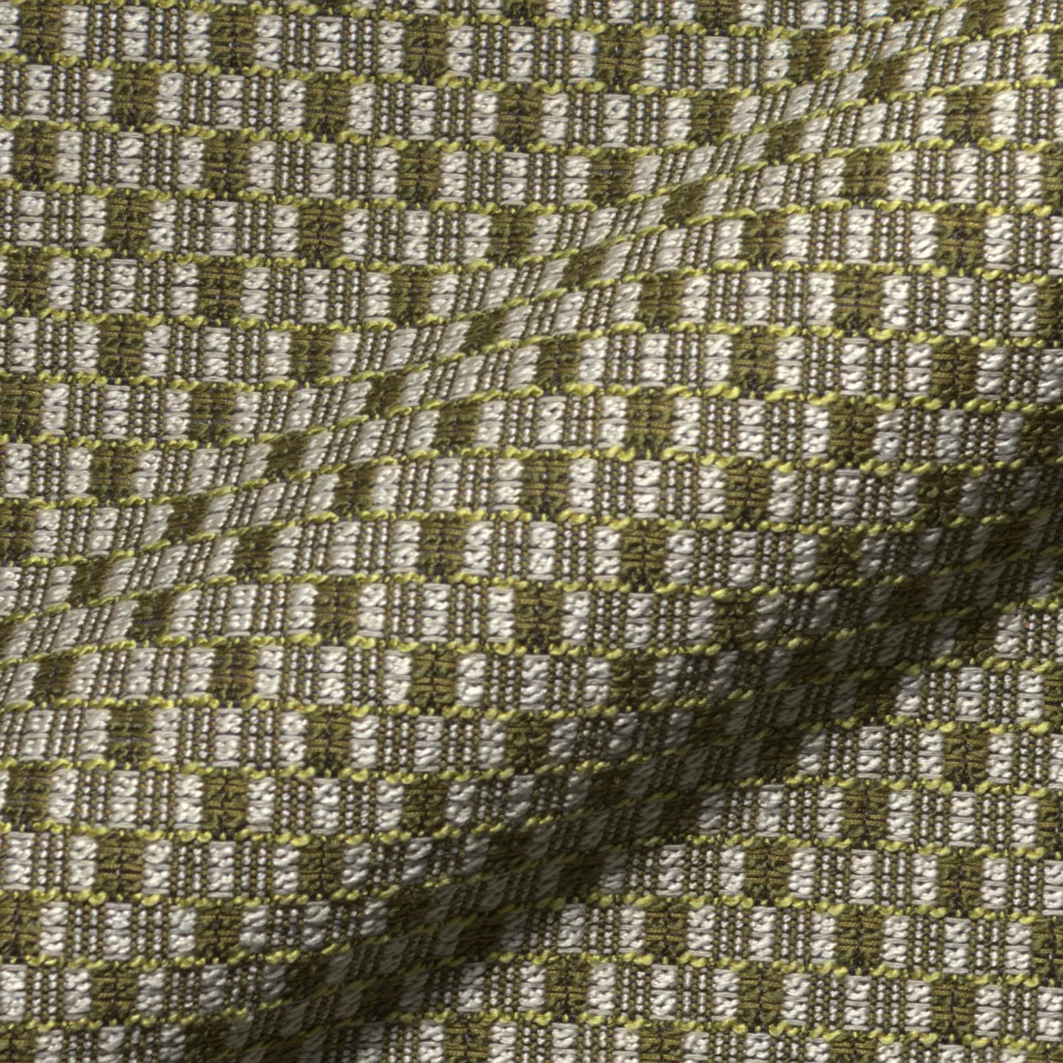 Chess 920 Hoepke Q2 Square Moebelstoff Gemustert Gruen Weiss