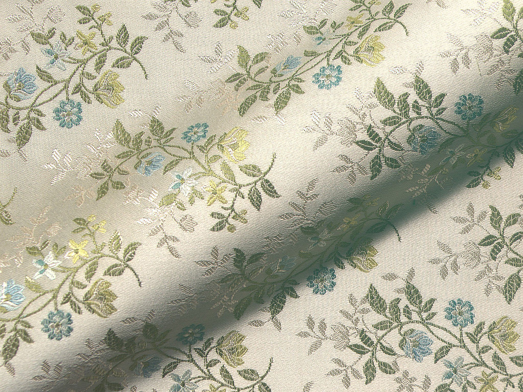 Amalienburg 508 Biedermeier Moebelstoff Blumen Tuerkis Blau