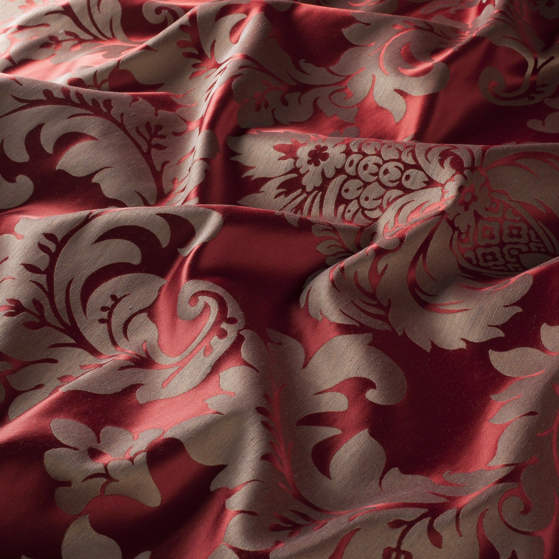 Ja7107 010 Accantus Jab Vorhangstoff Meterware Gemustert Rot