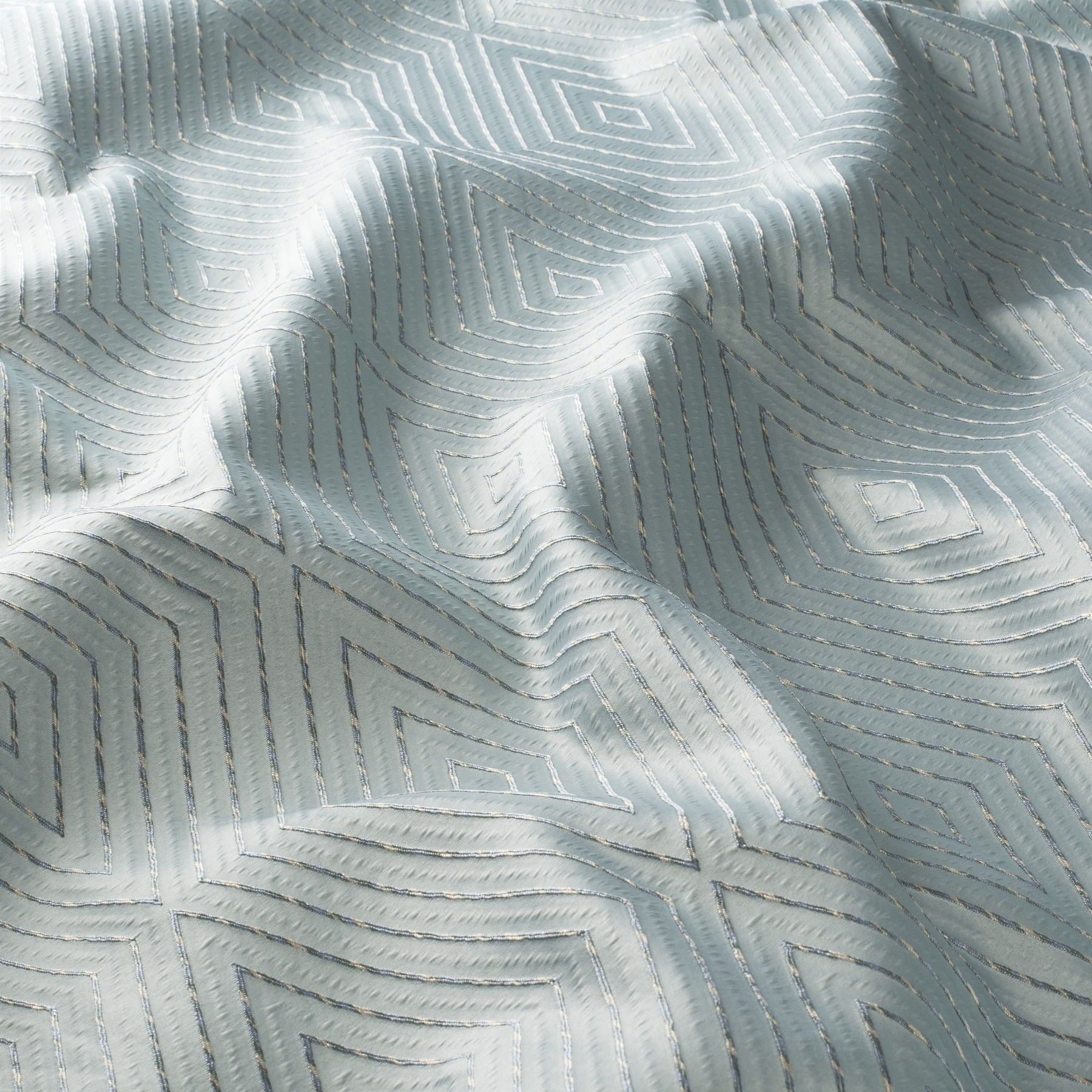 Ja7131 080 Outlines Jab Vorhangstoff Meterware Gemustert Blau