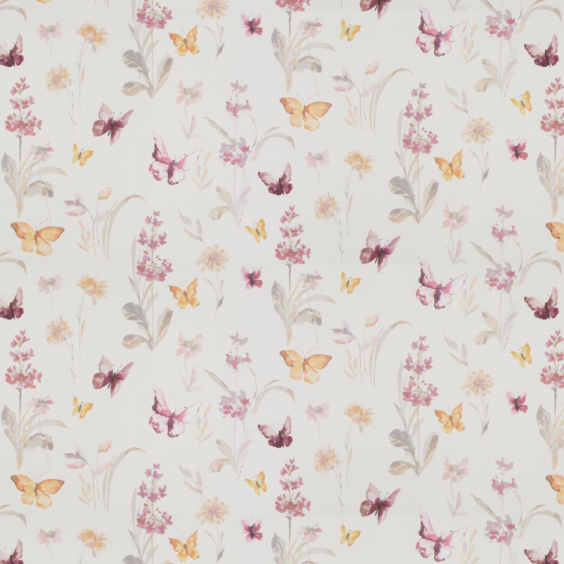 8 1861 060 April Jab Vorhangstoff Meterware Mit Blumenmuster Weiss Rosa Orange 1