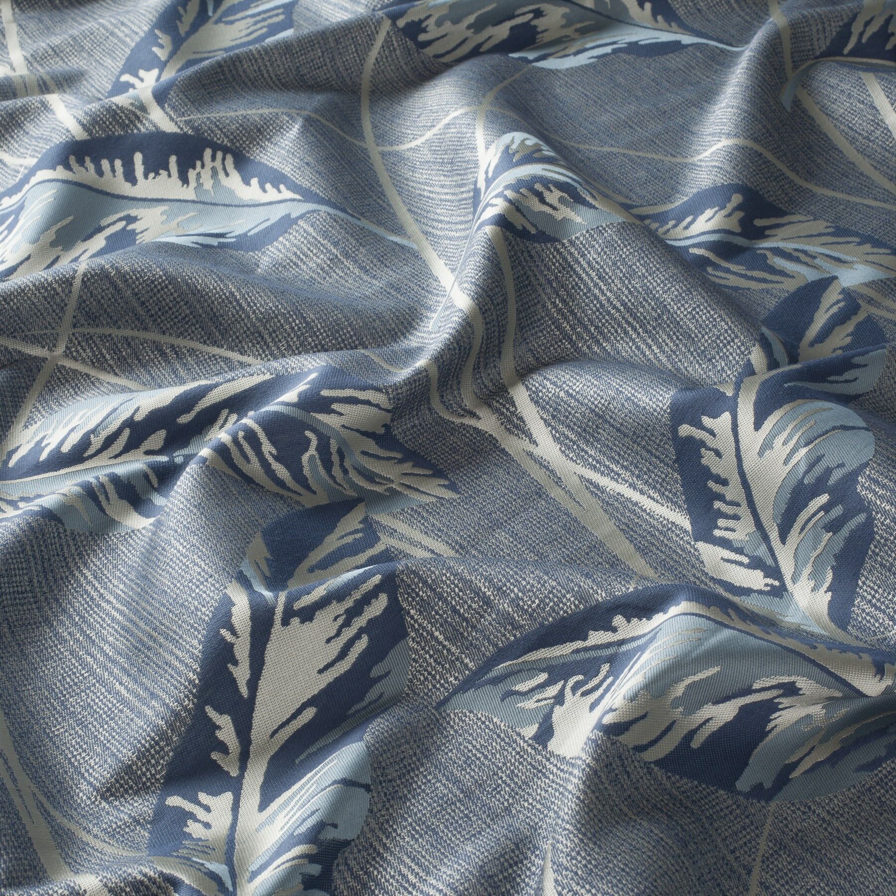 8 1873 050 Tobago Jab Vorhangstoff Meterware Gemustert Blau