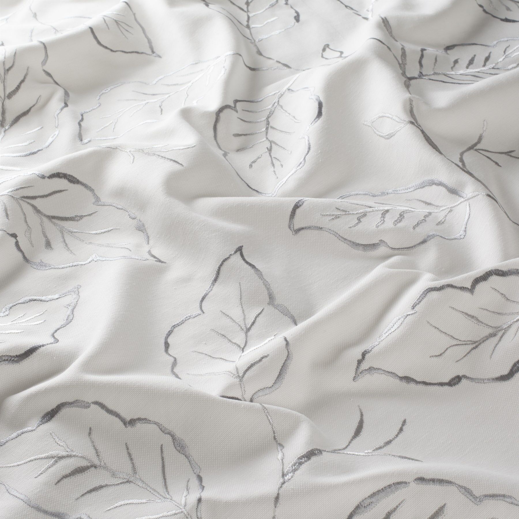 8 1912 091 Summer Cottage Jab Vorhangstoff Meterware Weiss Grau