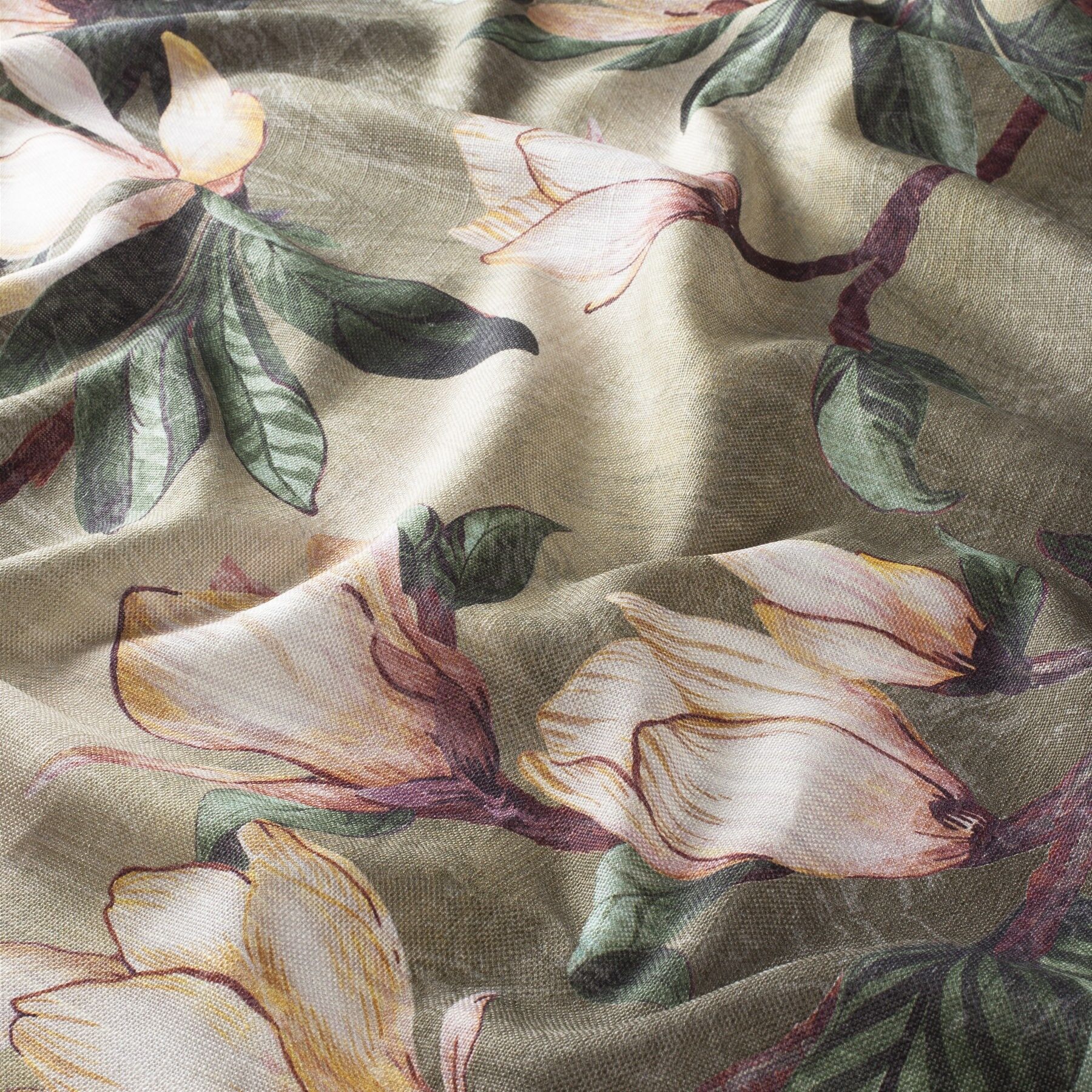 Ca1692 030 Timeless Beauty Jab Vorhangstoff Meterware Mit Blumenmuster Gruen Gelb