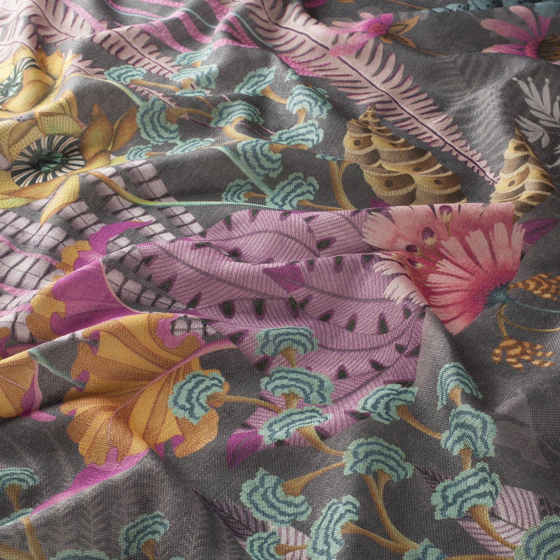 Ch3247 060 Ritual Spirit Jab Vorhangstoff Meterware Gemustert Grau Rosa