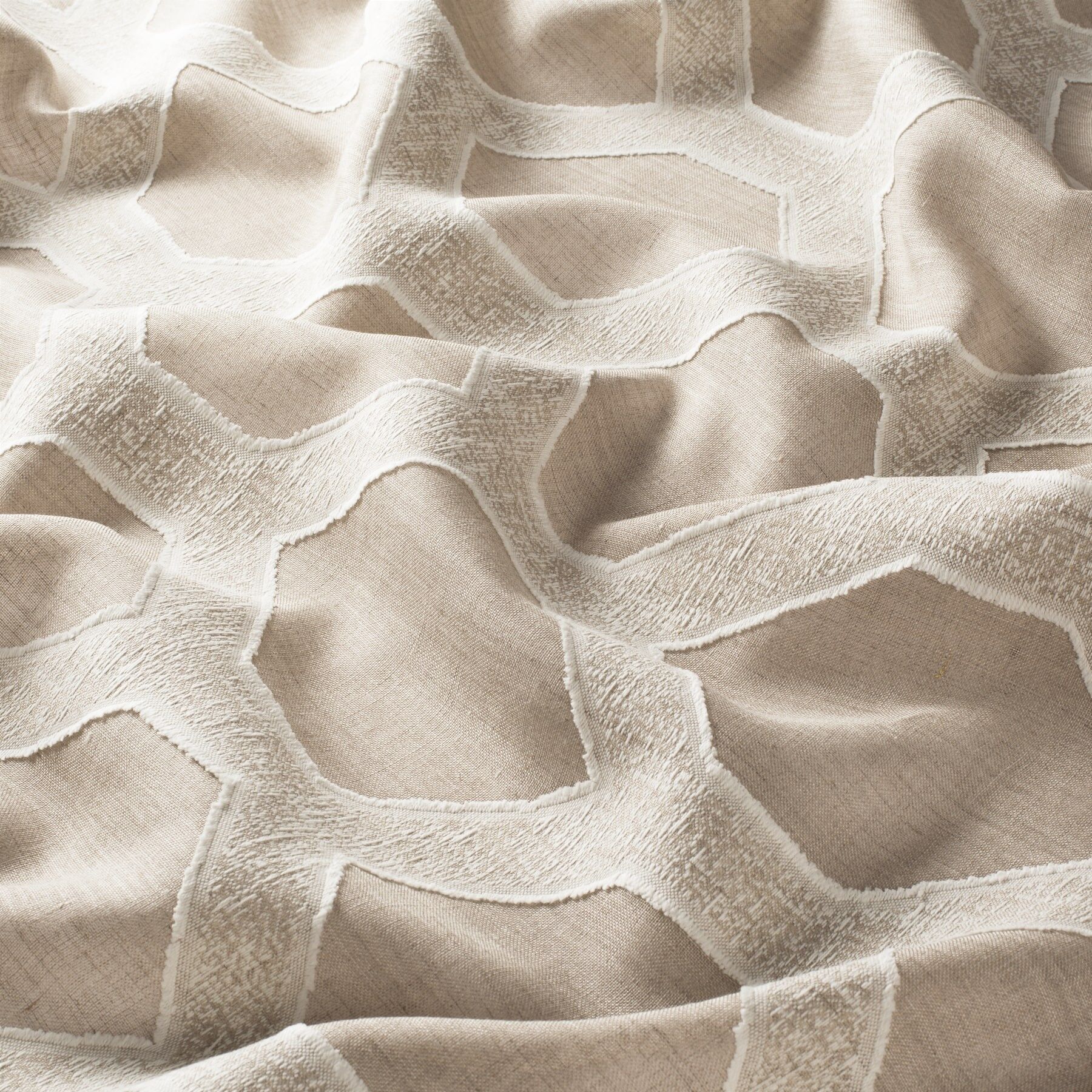 9 7821 070 Facet Jab Vorhangstoff Meterware Gemustert Beige