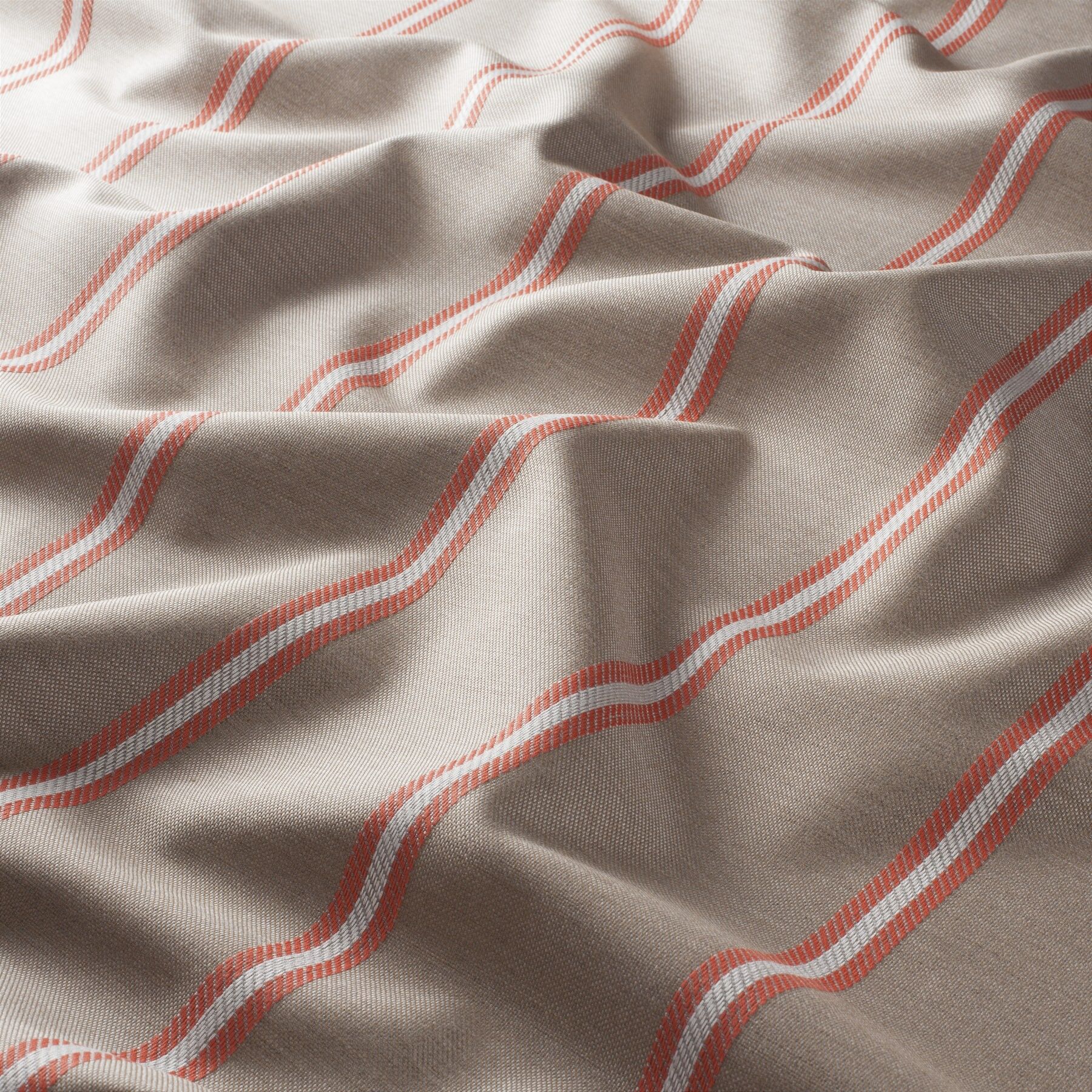 Ch3291 061 Summerdust Jab Vorhangstoff Meterware Gestreift Orange Beige
