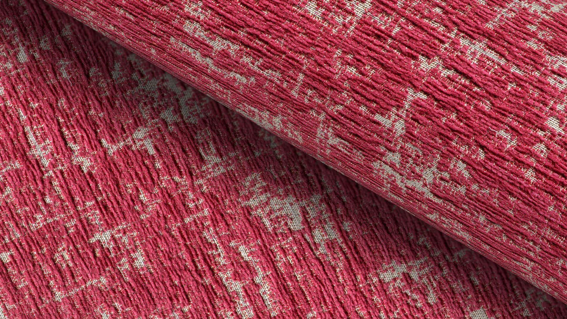 396016 Modena Nachhaltiger Chenille Polsterstoff Fleckschutz Fuchsia