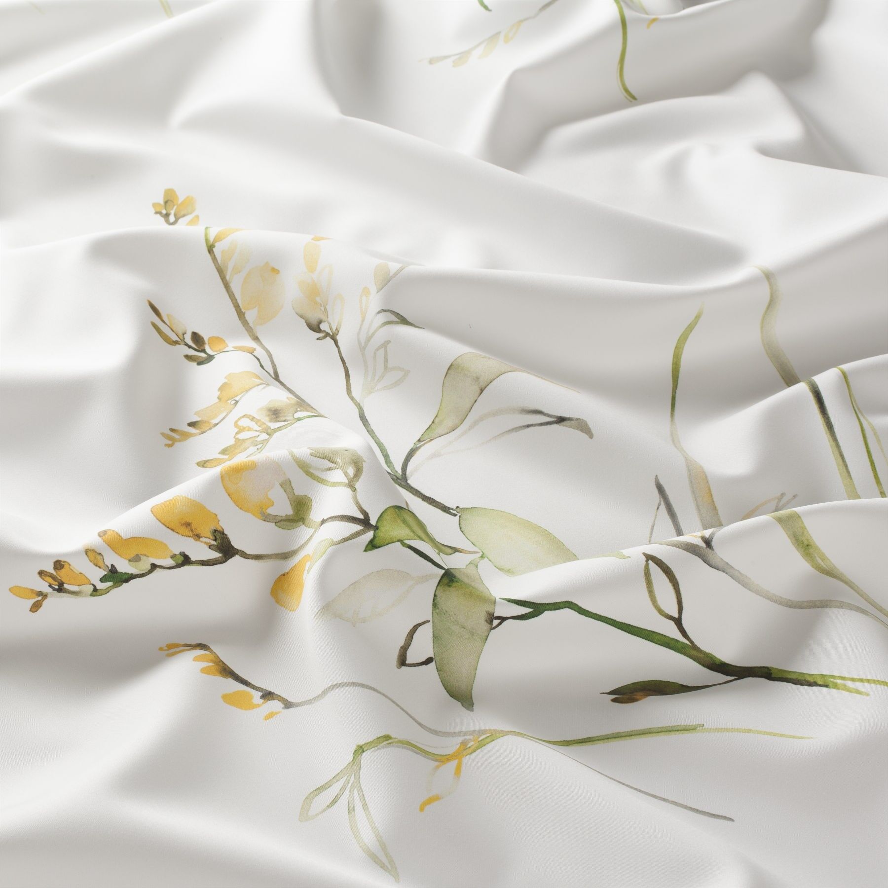 1 8894 040 Blossoms Jab Vorhangstoff Meterware Mit Blumenmuster Gelb