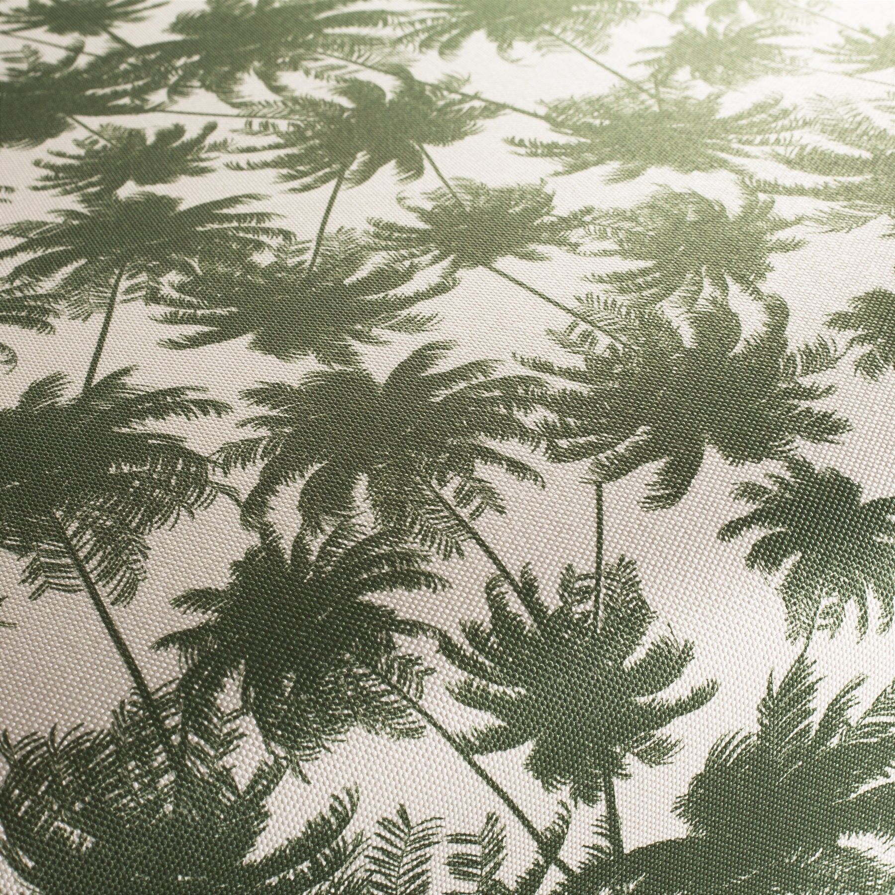 1 8904 030 Palm Trees Jab Vorhangstoff Meterware Gemustert Gruen Beige
