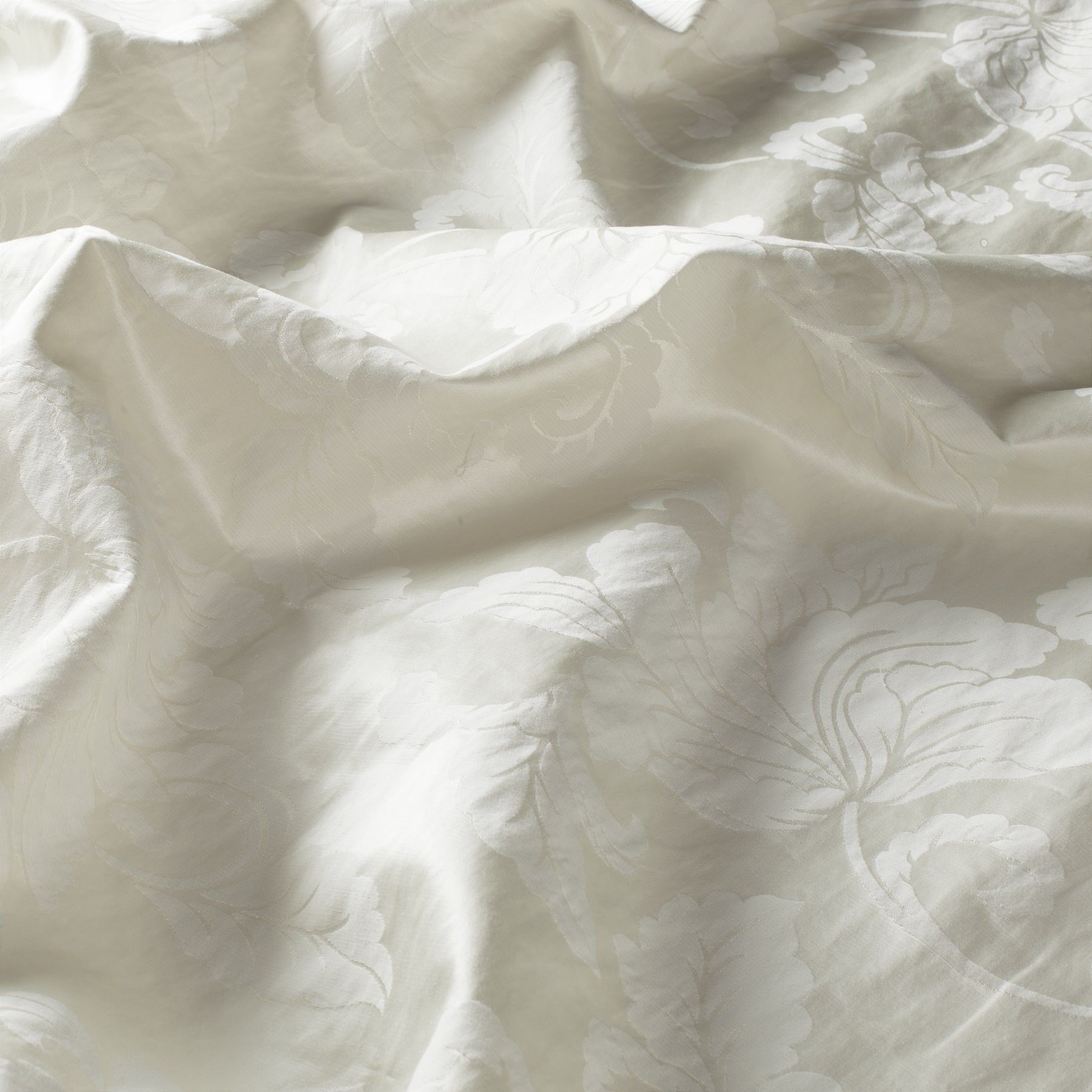 Ca1426 092 Foglia Jab Vorhangstoff Meterware Gemustert Creme Weiss